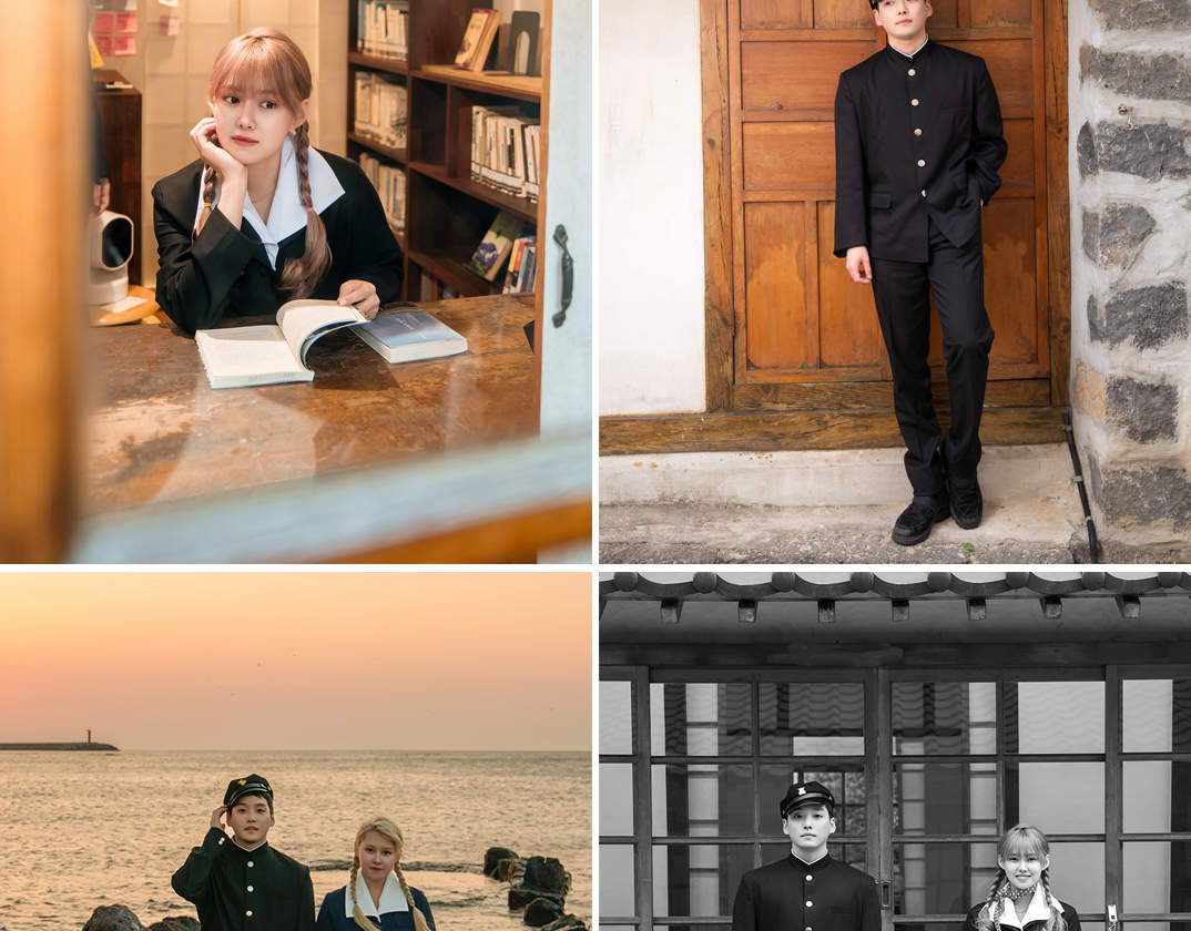 Expérience de la culture coréenne à Jeju : Location de Hanbok et d'uniformes scolaires, K-Beauty et séance photo