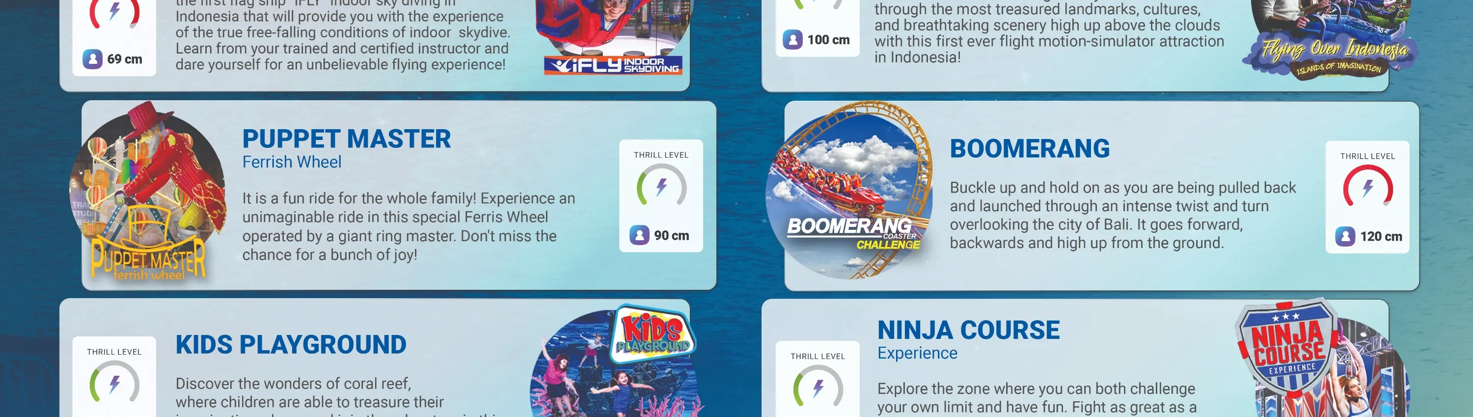 trans studio bali - 游乐设施列表