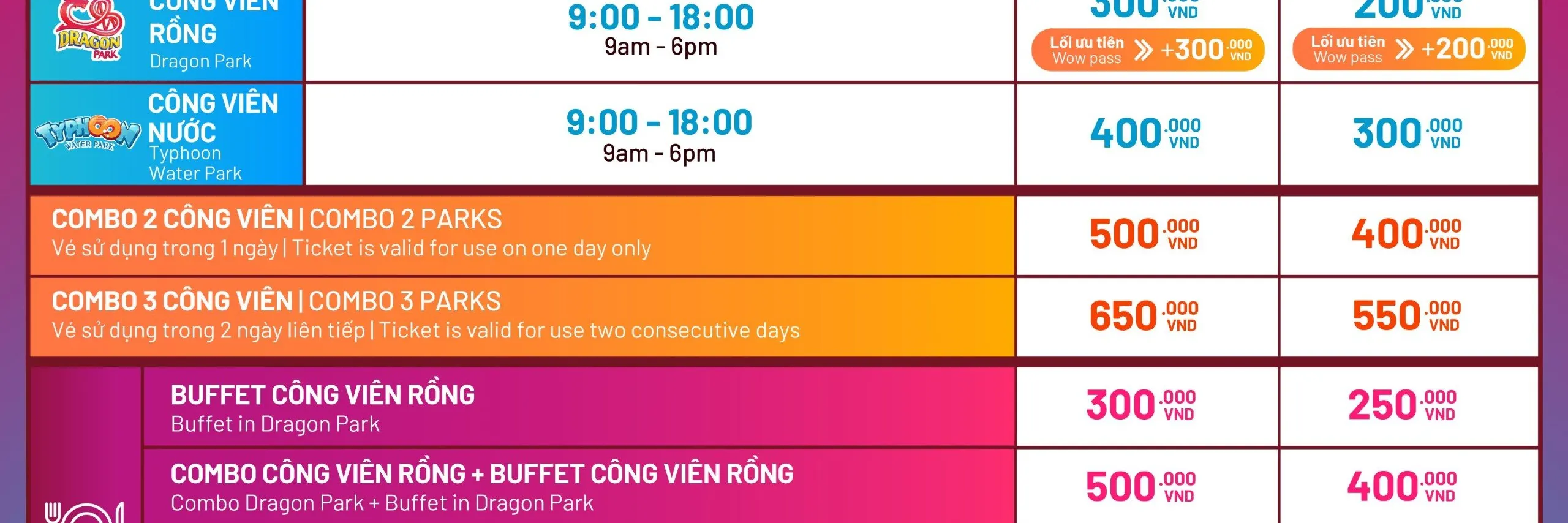 Sun World Ha Long schedule