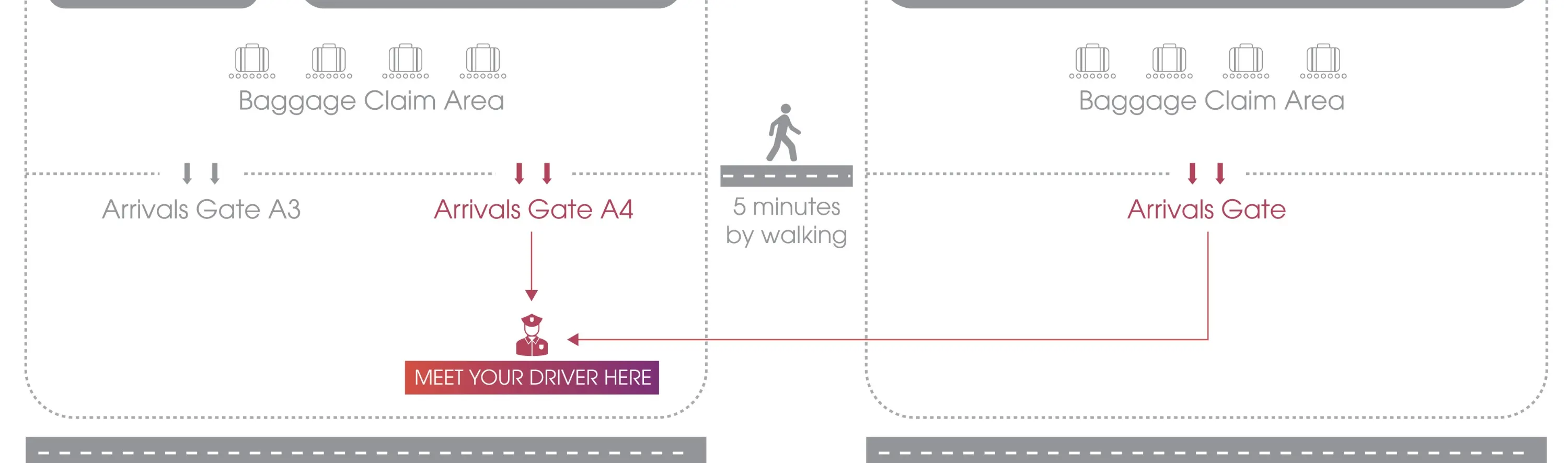 map show how to pick up in Danang Airport