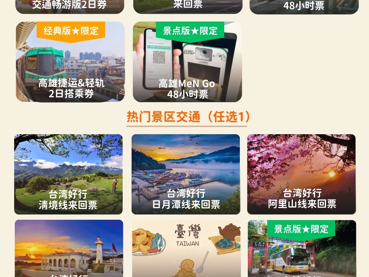 【Taiwan PASS 】3合1版｜高铁+捷运+台湾好行
