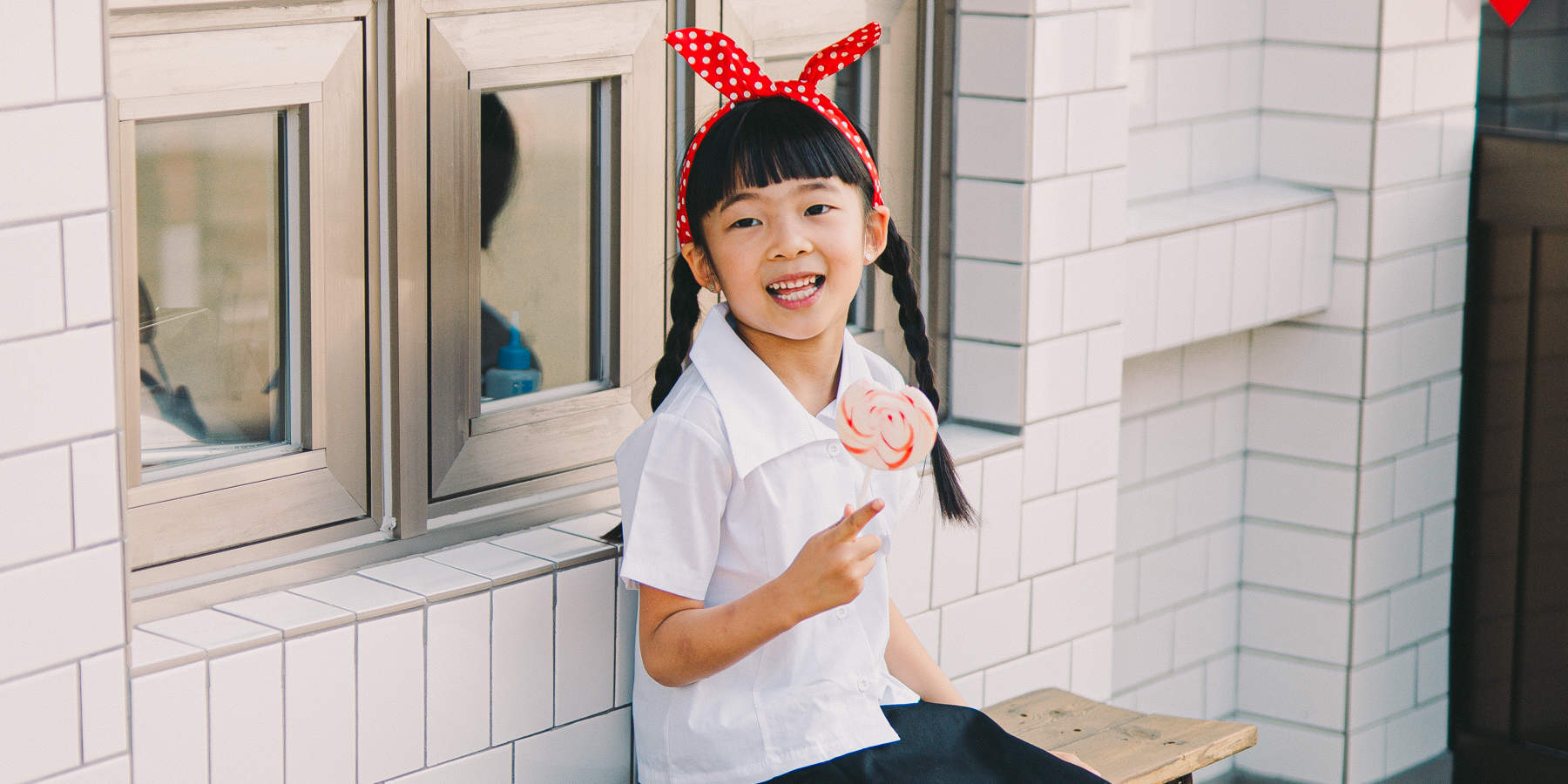 Servizio fotografico con uniforme scolastica coreana vintage
