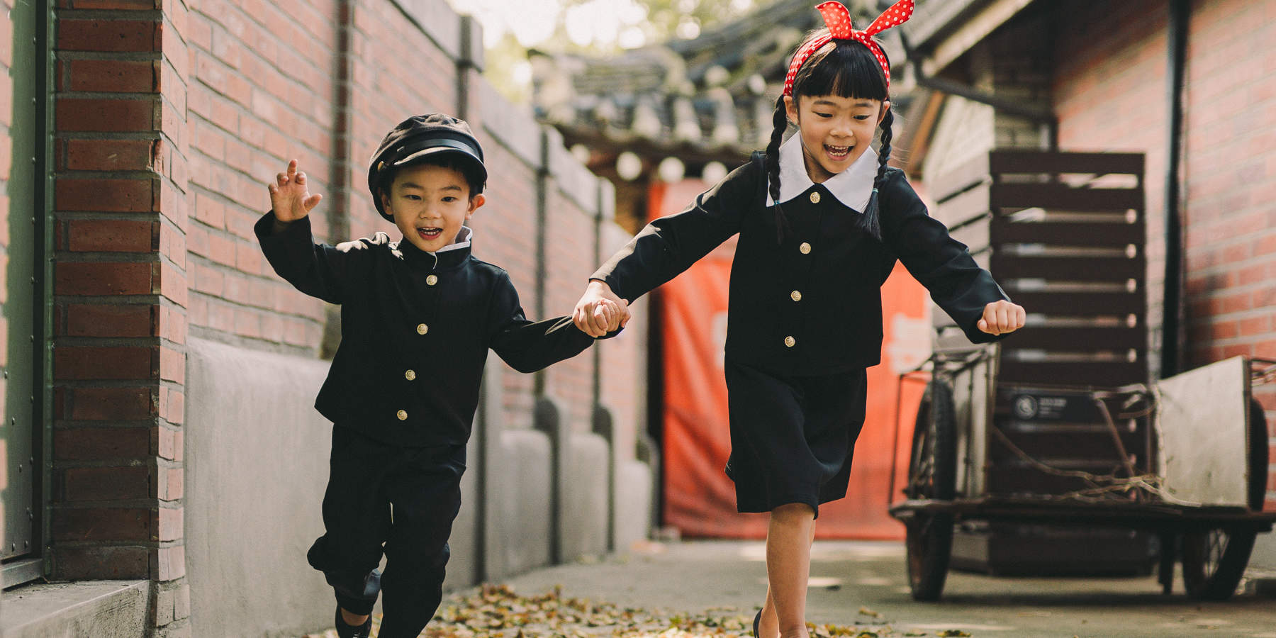 Servizio fotografico con uniforme scolastica coreana vintage