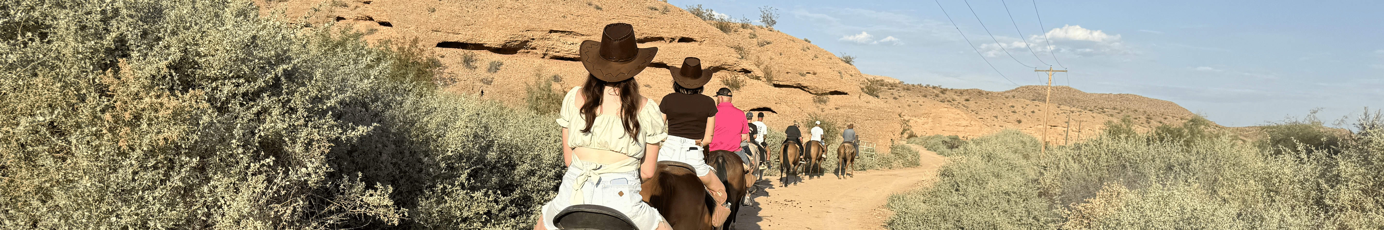 Explorez le magnifique paysage désertique à cheval lors de la Wild West Sunset Ride with Dinner à Vegas