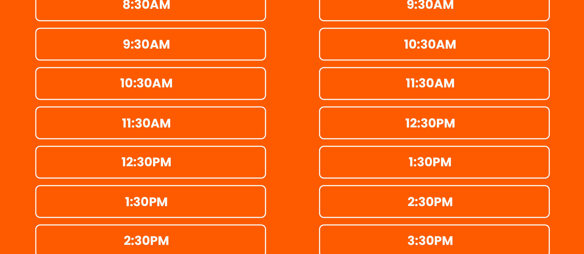 Horaires du week-end