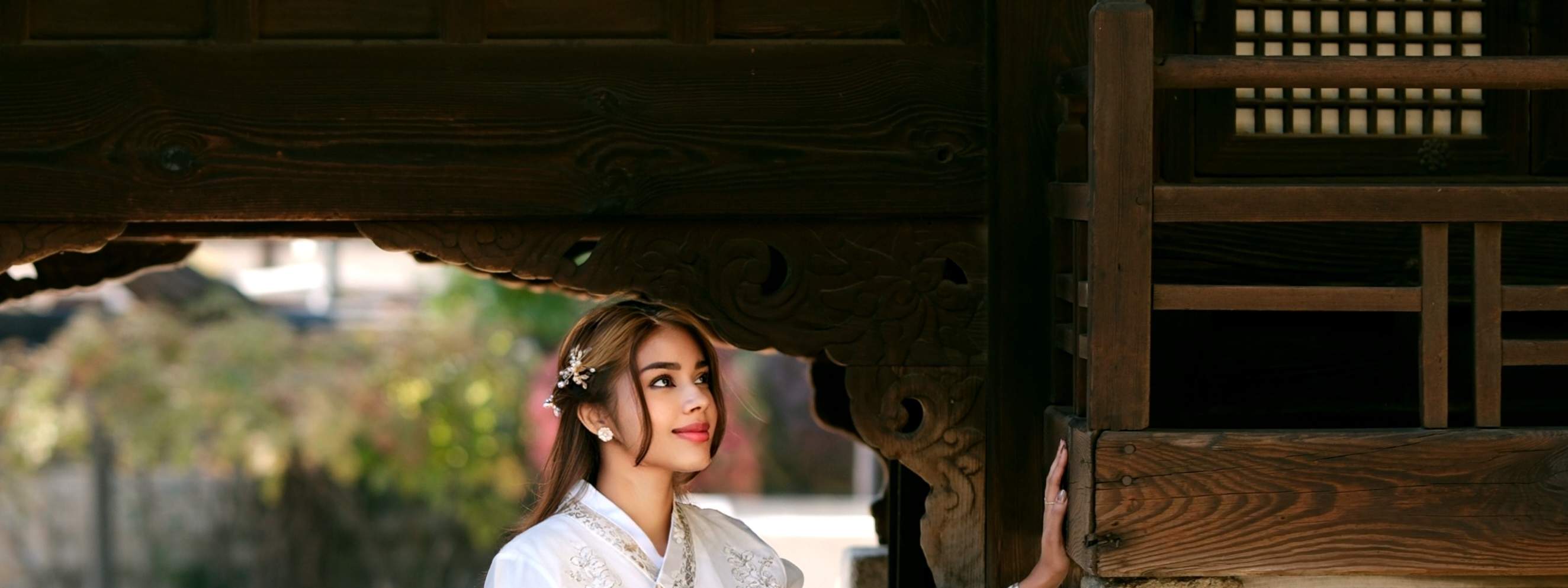 Hanbok mit aufwendigen Stickereien und opulenten Details wird als Luxus-Hanbok kategorisiert.