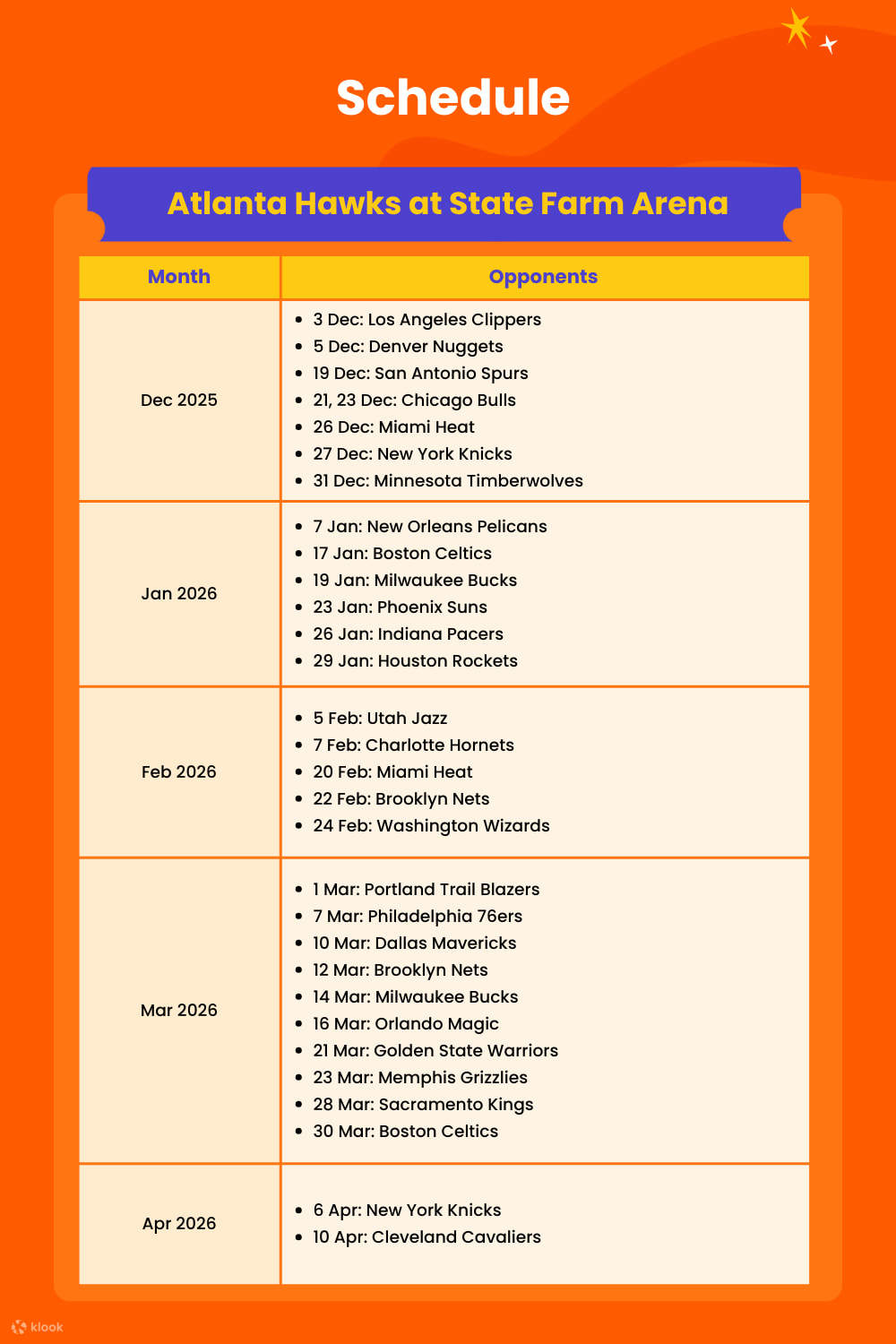 Jangan lepaskan peluang menyaksikan Atlanta Hawks; semak jadual perlawanan dan dapatkan tiket anda hari ini