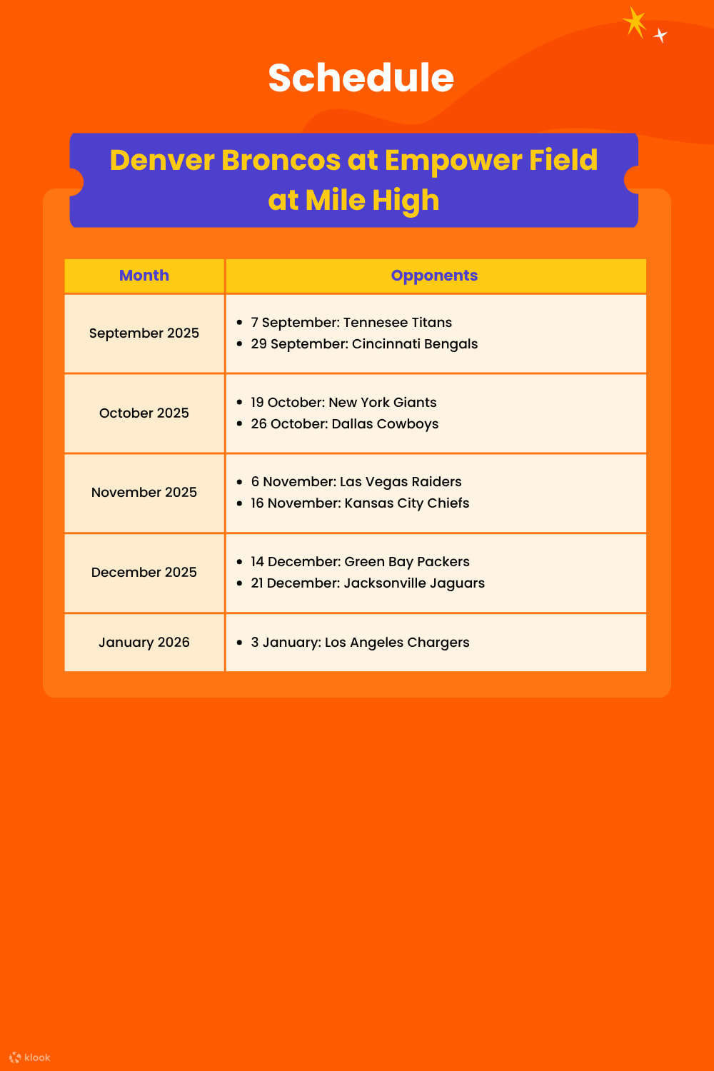Denver Broncos Football Game at Empower Field at Mile High - Klook ...