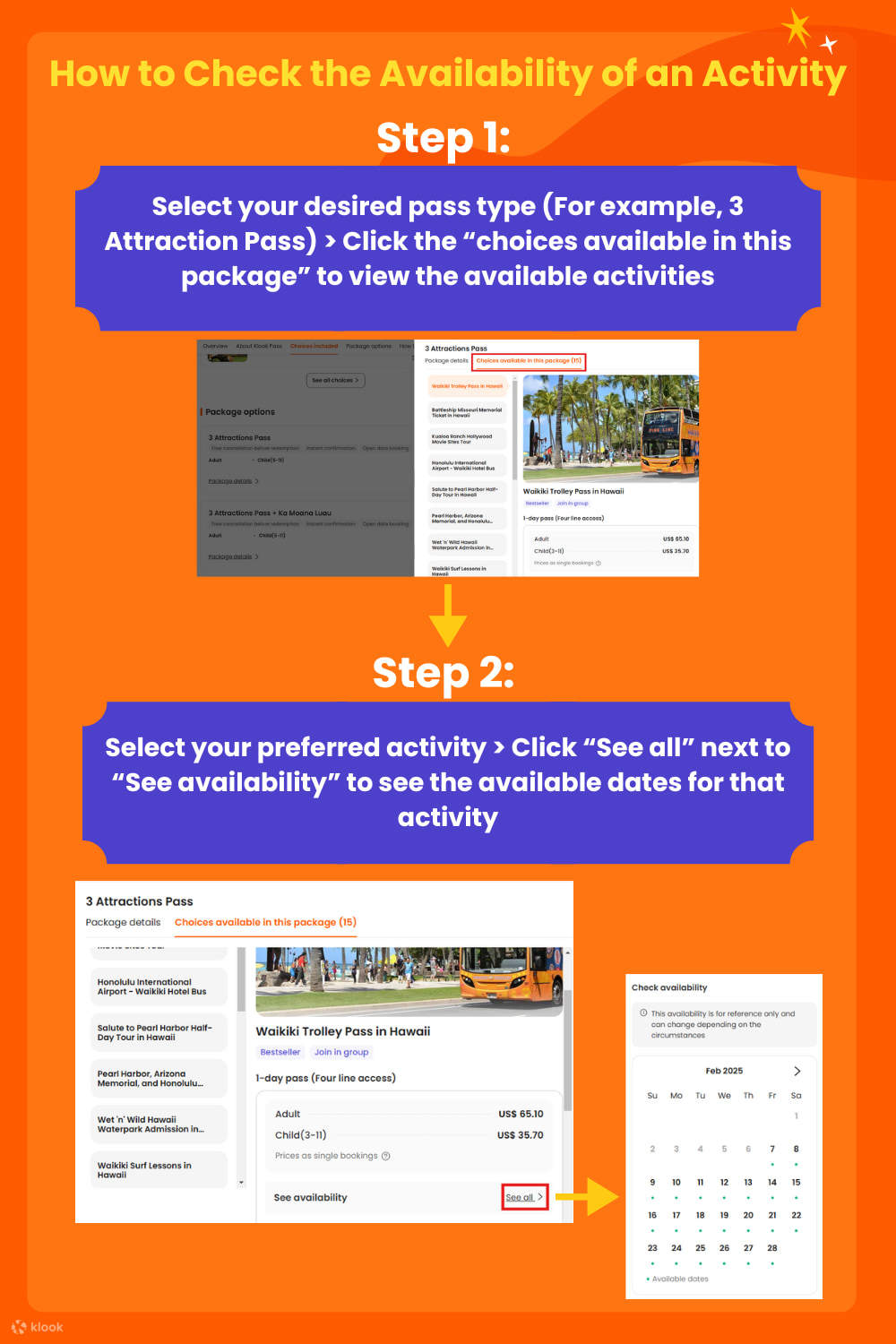 Klook Pass Hawaï (Île d'Oahu)