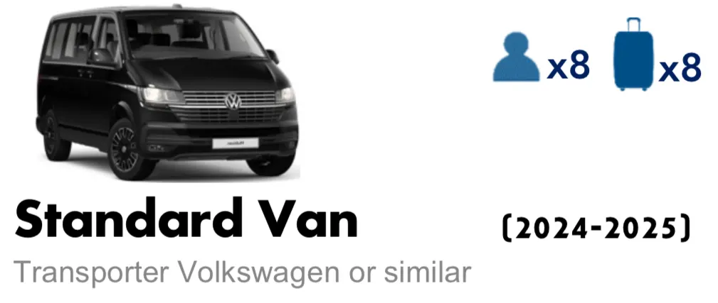 乘坐舒适的标准厢型车，享受平稳高效的旅程