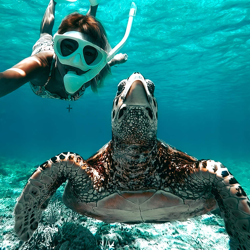 Gili Trawangan Sous-marin - plongée en apnée avec des tortues 