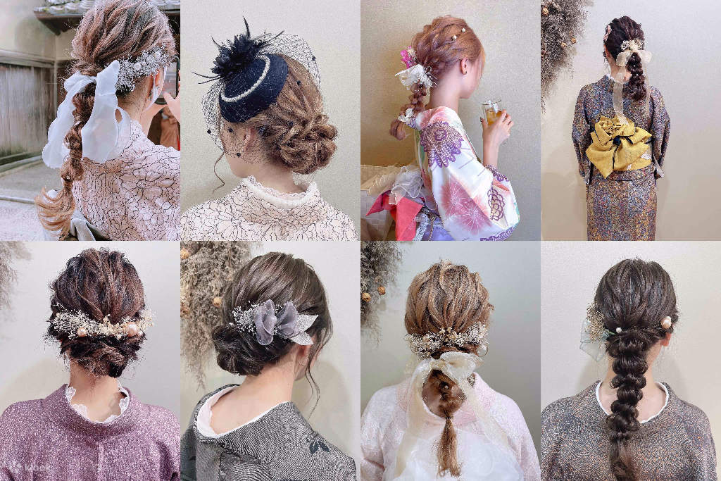 ヘアデザイン：一流のヘアスタイリストがお客様に合わせた японский スタイルをご提供いたします。ヘアアクセサリーは経験豊富な職人による手作りで、美しくユニークなデザインです。お客様をより一層輝かせます！