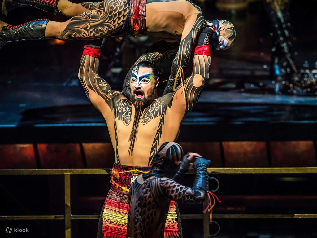 witness the rise and fall of an empire on a cirque du soleil show