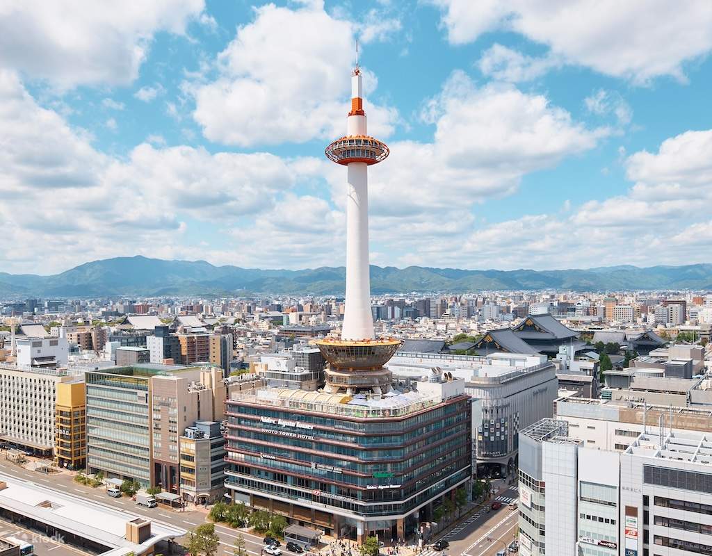 enjoy the glittering view from kyoto tower