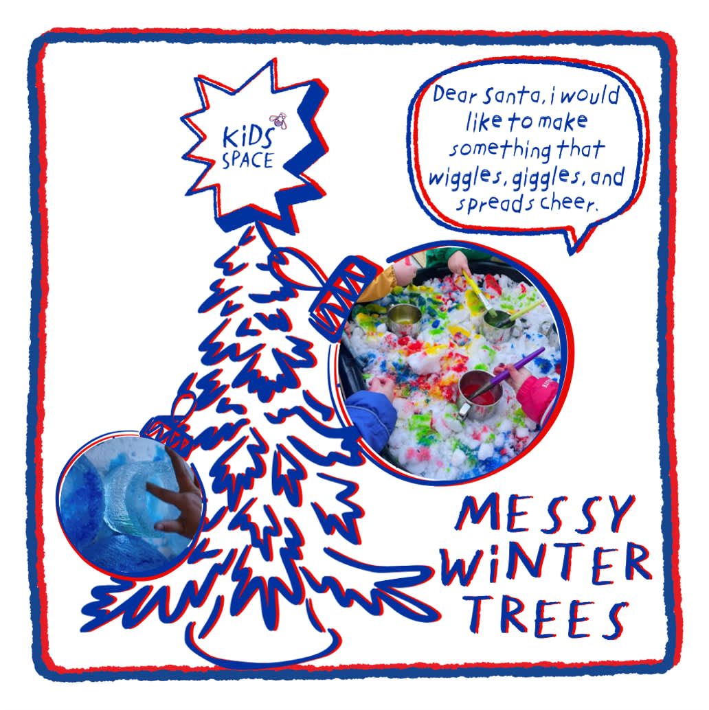 Atelier d'arbres d'hiver de Noël : Nous plongeons dans la joie de l'art désordonné, en peignant Noël sur toile avec des textures semblables à de la neige, des effets glacés🧊 et une pincée d'éclat hivernal✨.!