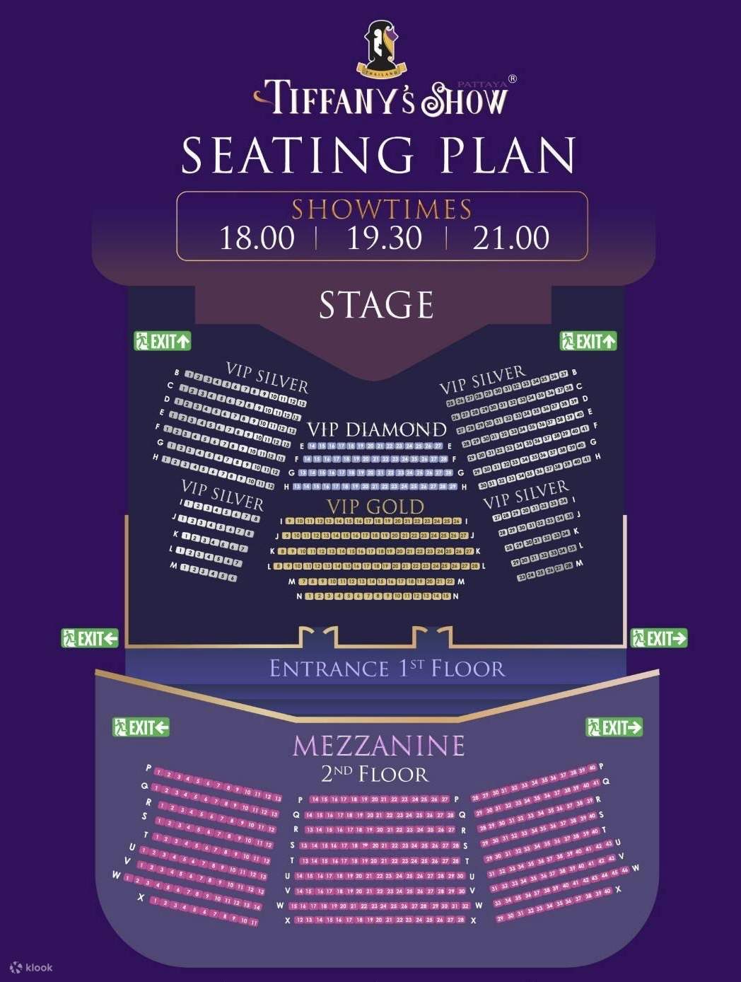 蒂芙尼表演座位表 (tiffany's show seating plan)