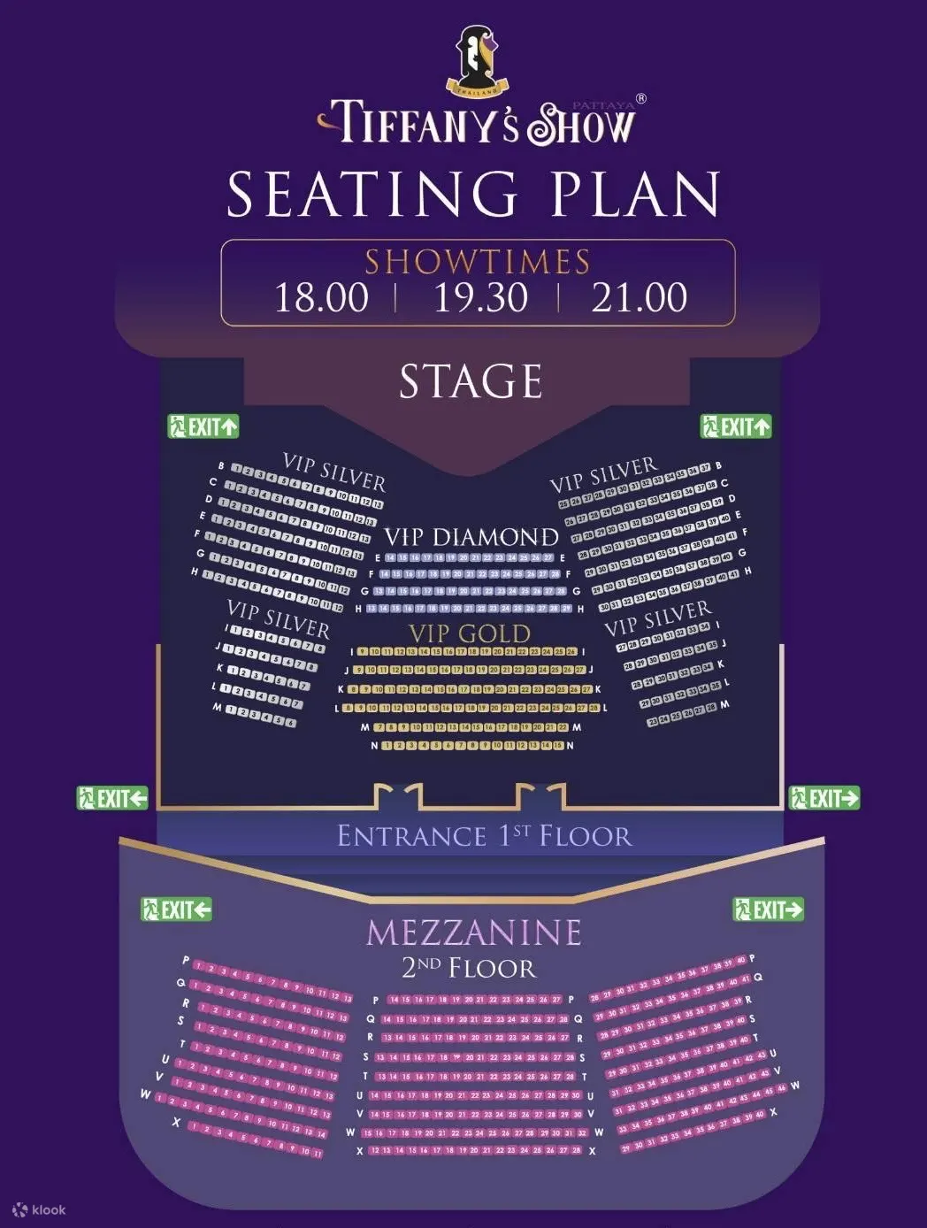 蒂芙尼表演座位表 (tiffany's show seating plan)