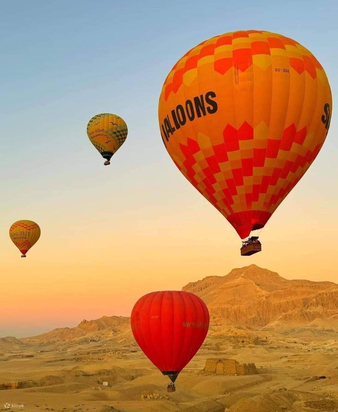 乘坐熱氣球飛越盧克索上空，含往返接送