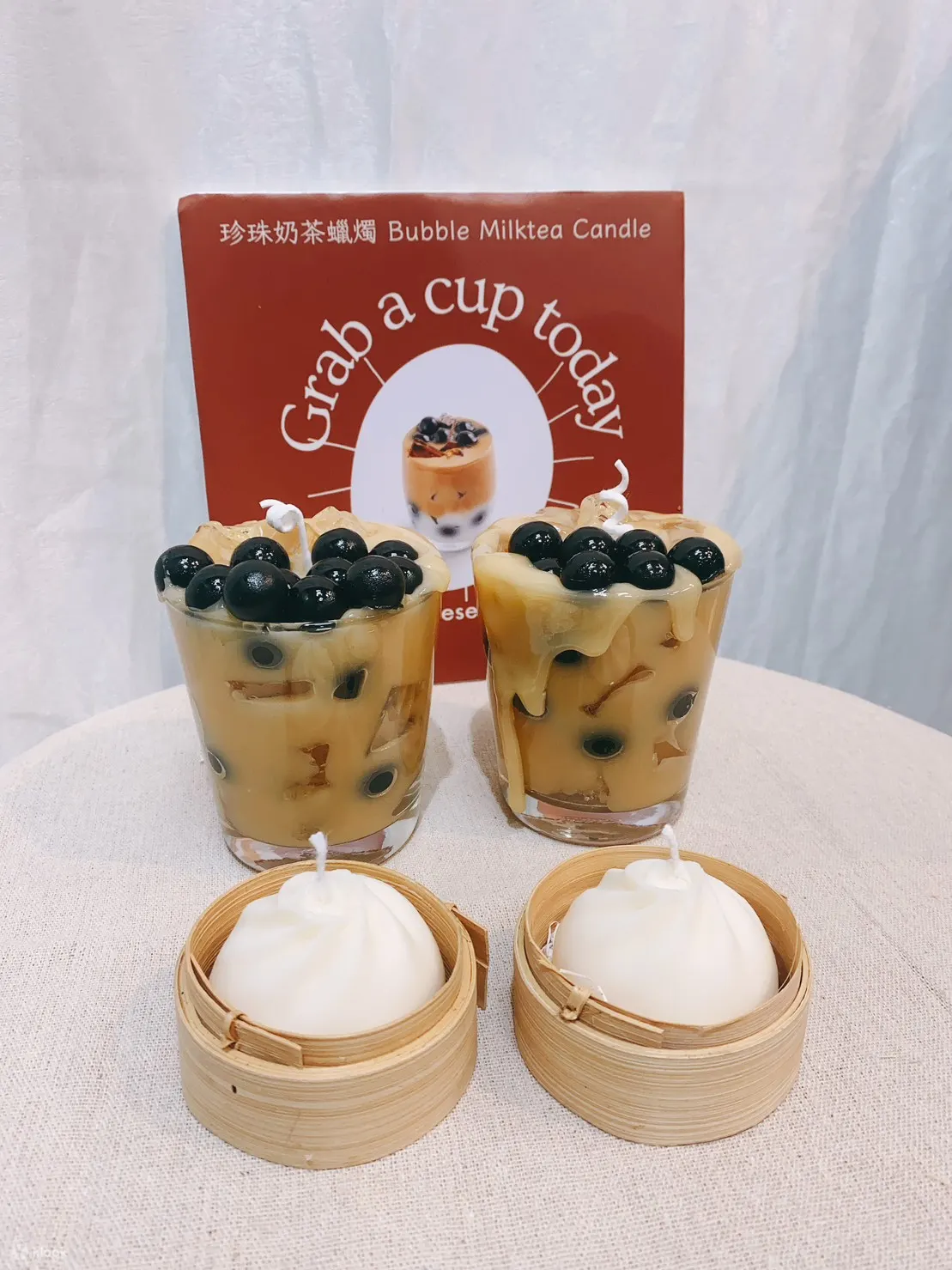 台北: 蜡烛手作 - 珍珠奶茶&小笼包