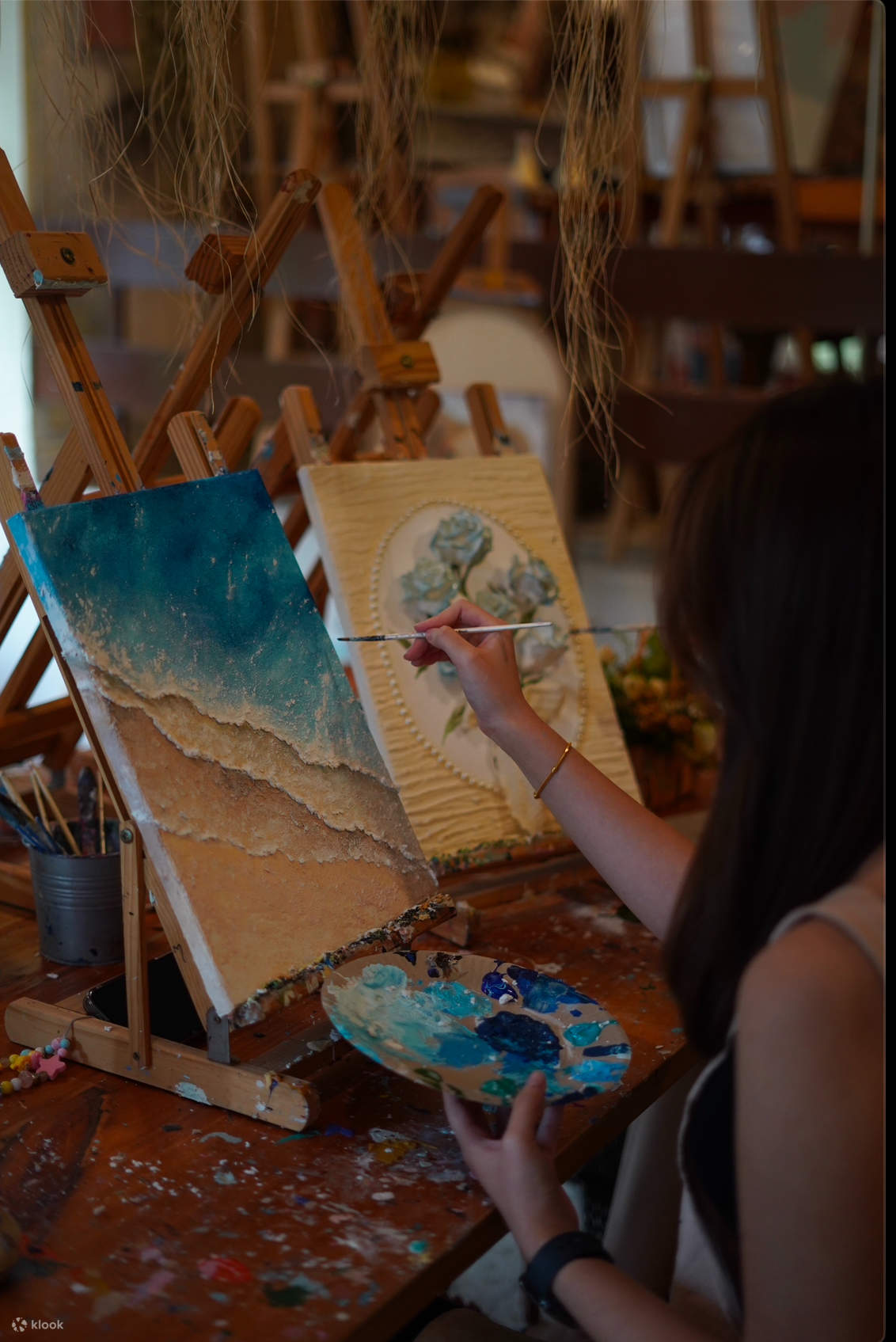 คลาสเรียนวาดภาพทรายชายทะเล และภาพดอกทิวลิป 3 มิติ 