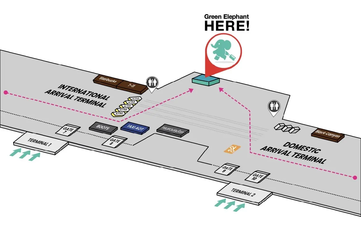 Location of Bellugg luggage storage at DMK