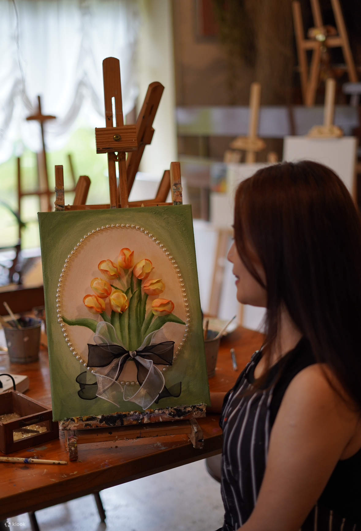 Мастер-класс по созданию картин из морского песка и 3D-картин с тюльпанами 