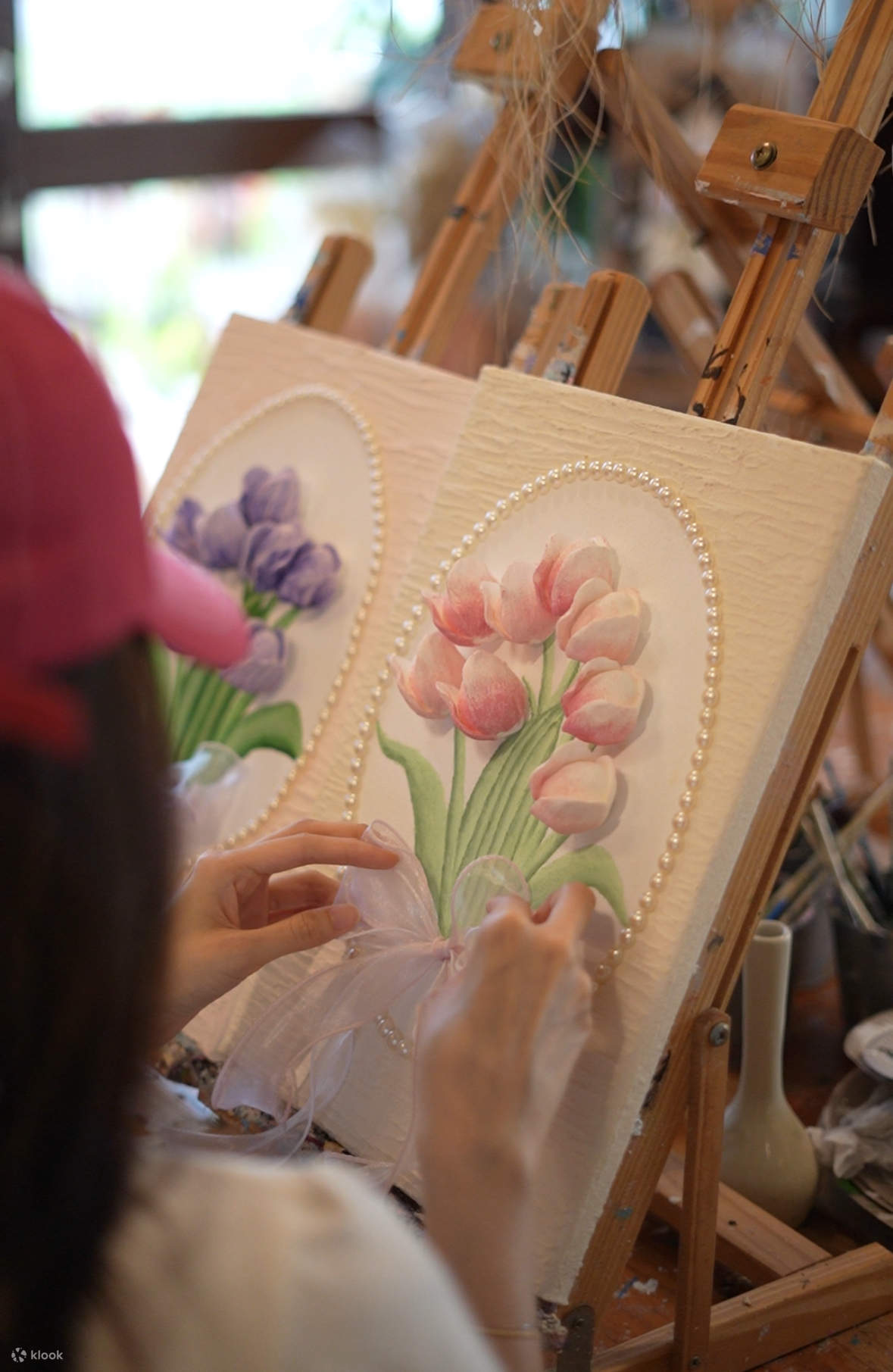 CORSO DI PITTURA PAESAGGIO MARINO CON SABBIA E TULIPANI 3D 