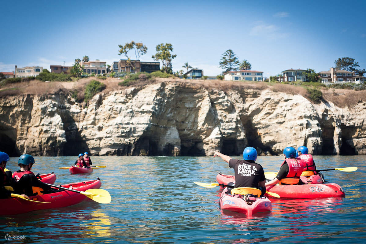 People kayaking in a lake