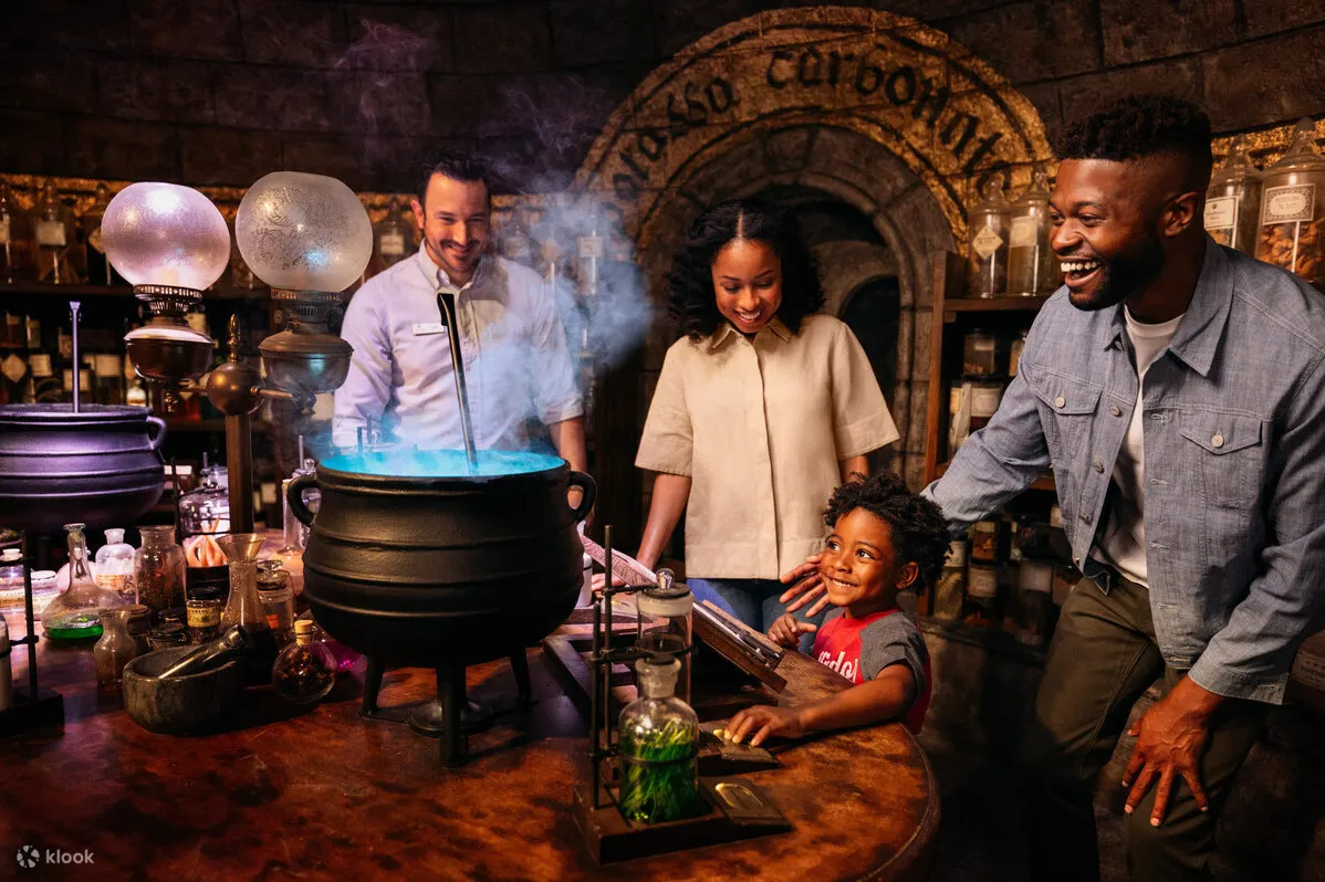 A family making a potion