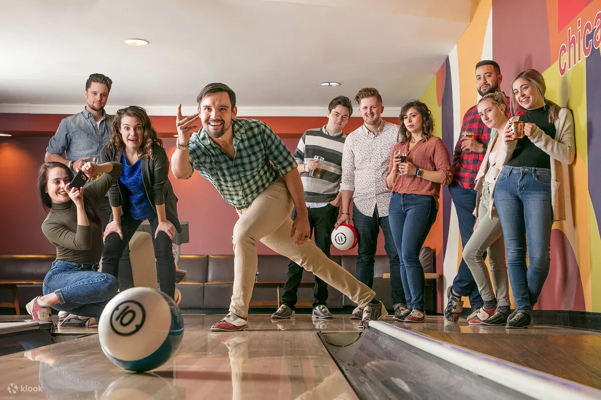 Man throwing a bowling ball