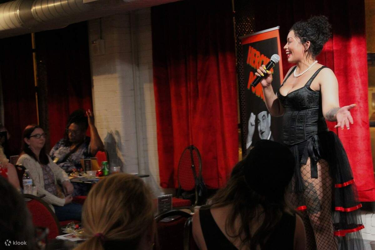 Woman speaking to people