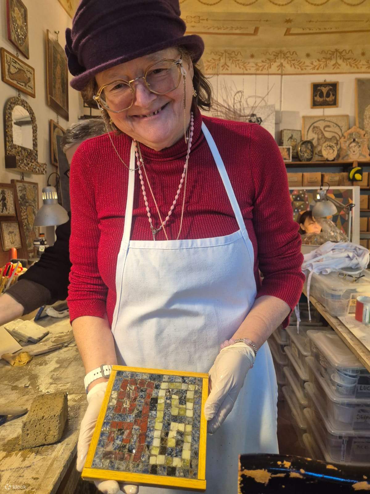 Atelier de fabrication de mosaïques à Rome