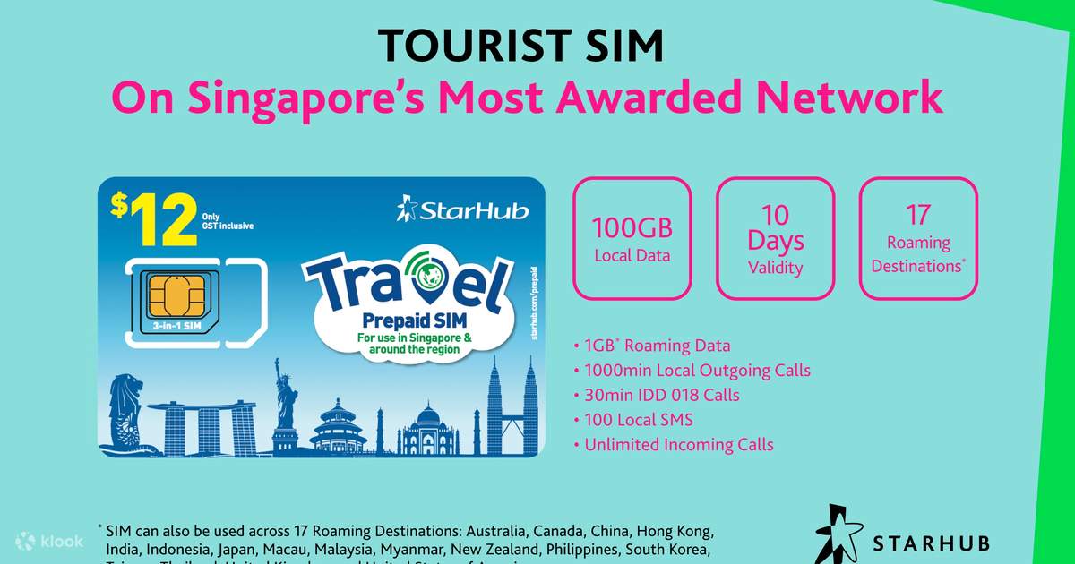 StarHub 4G SIM Card for Singapore Klook United States US