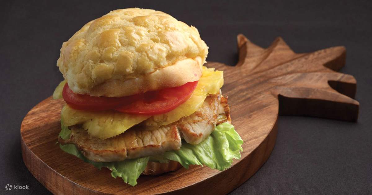 Pineapple Bun with Butter Set, Pork Chop Bun Set, and Pineapple Iced