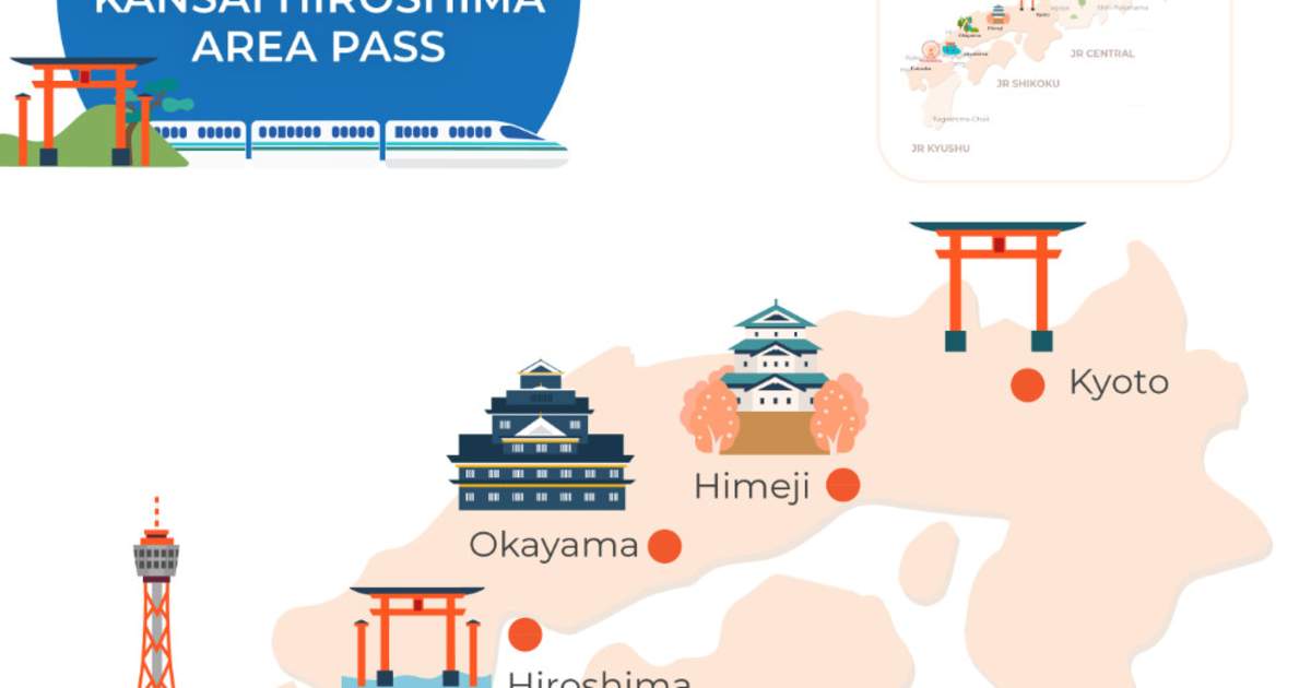 5 Day JR Kansai Hiroshima Area Pass