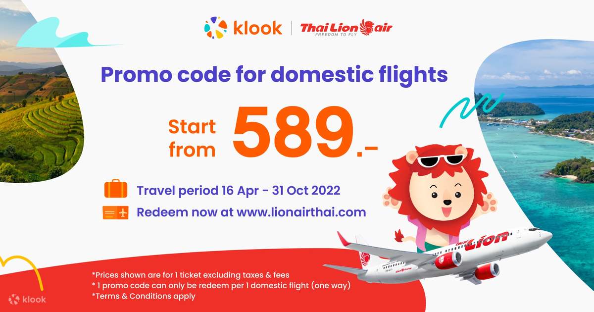 Thai Lion Air Promo Code for Domestic Flights - Klook