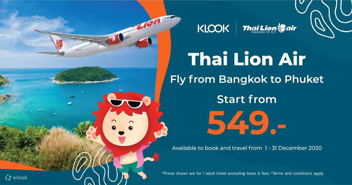 Exclusive Deal! Thai Lion Air Domestic Flight Vouchers - Klook