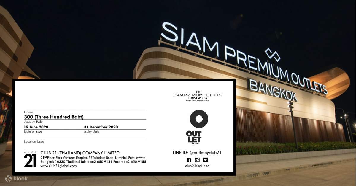 [Klook Exclusive] Siam Premium Outlets Bangkok THB500 Gift Card - Klook  Malaysia