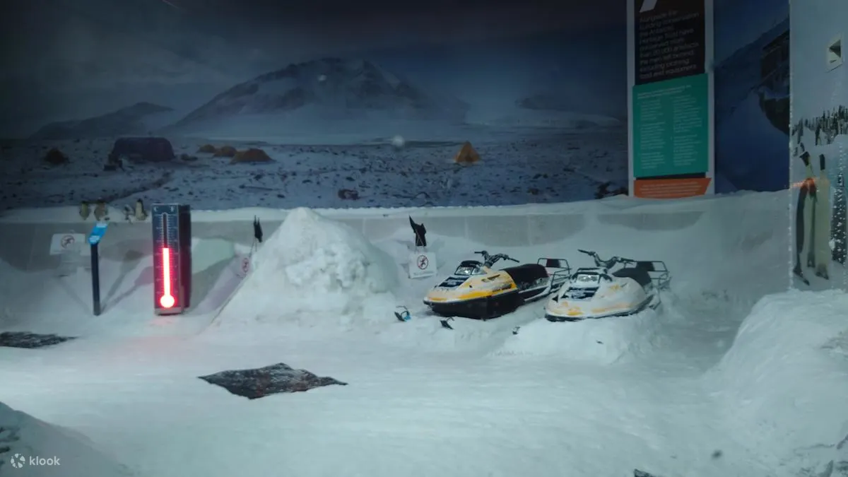 snow mobile inside the centre