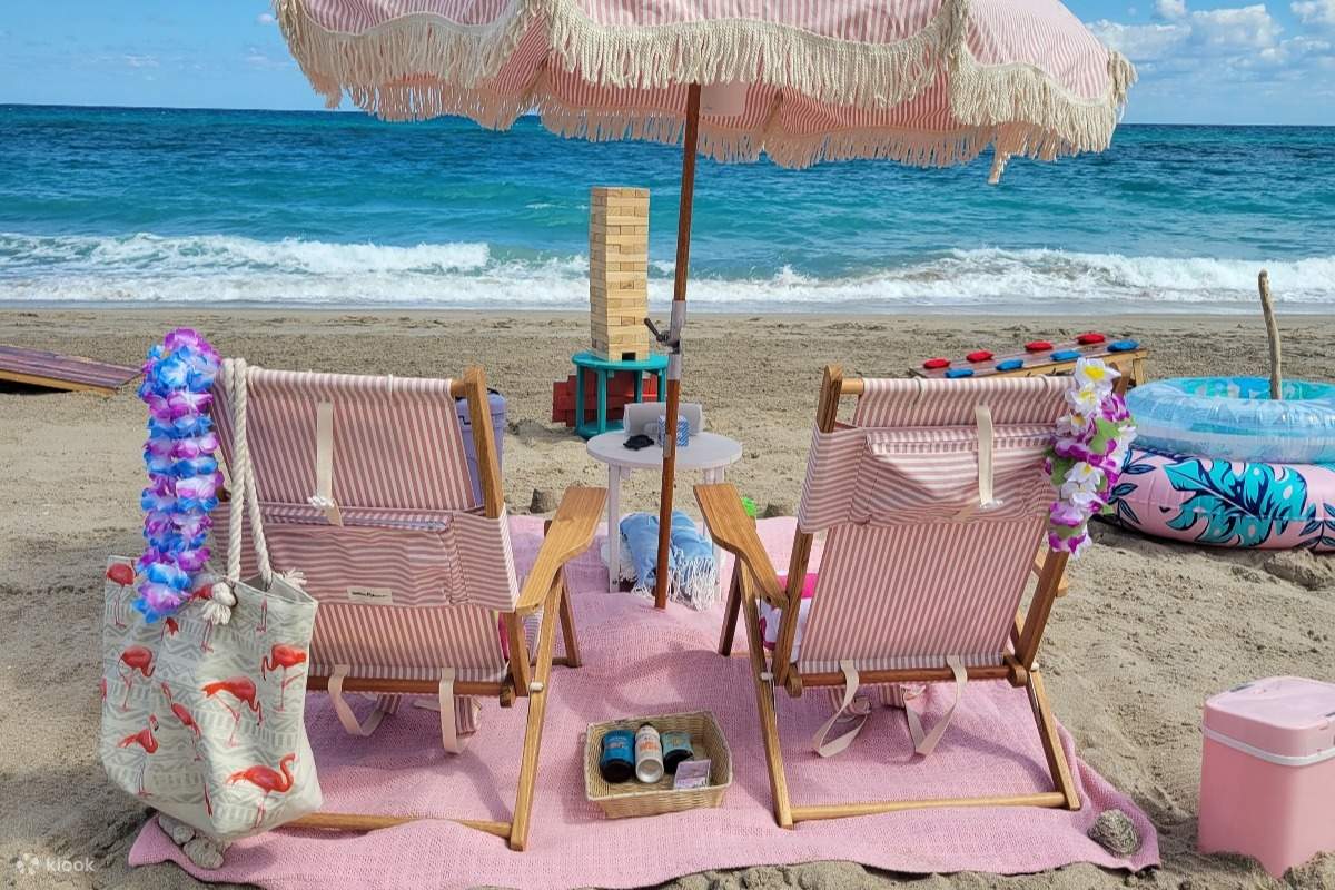 Umbrella Setup with all beach amenities