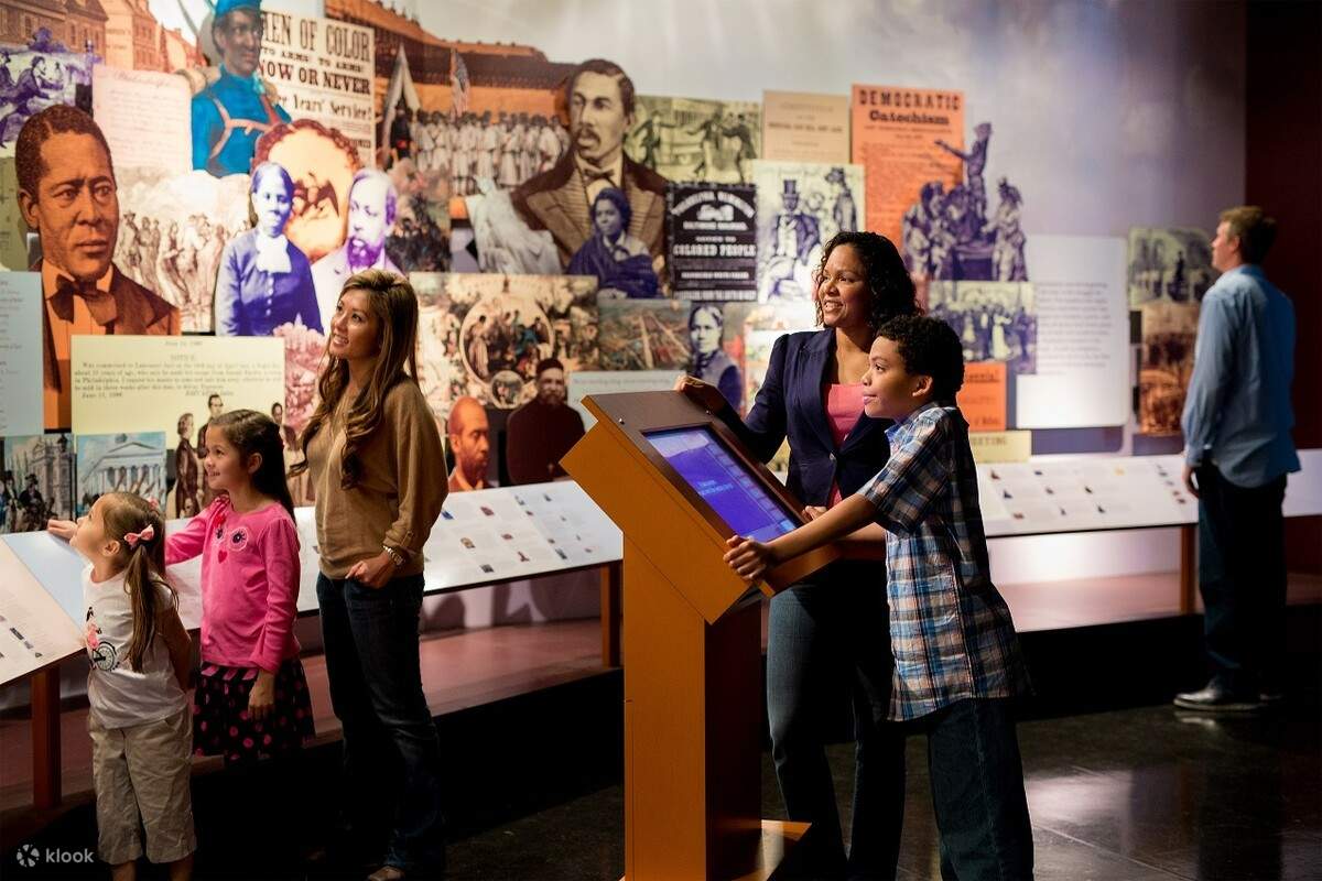 People looking at an exhibition