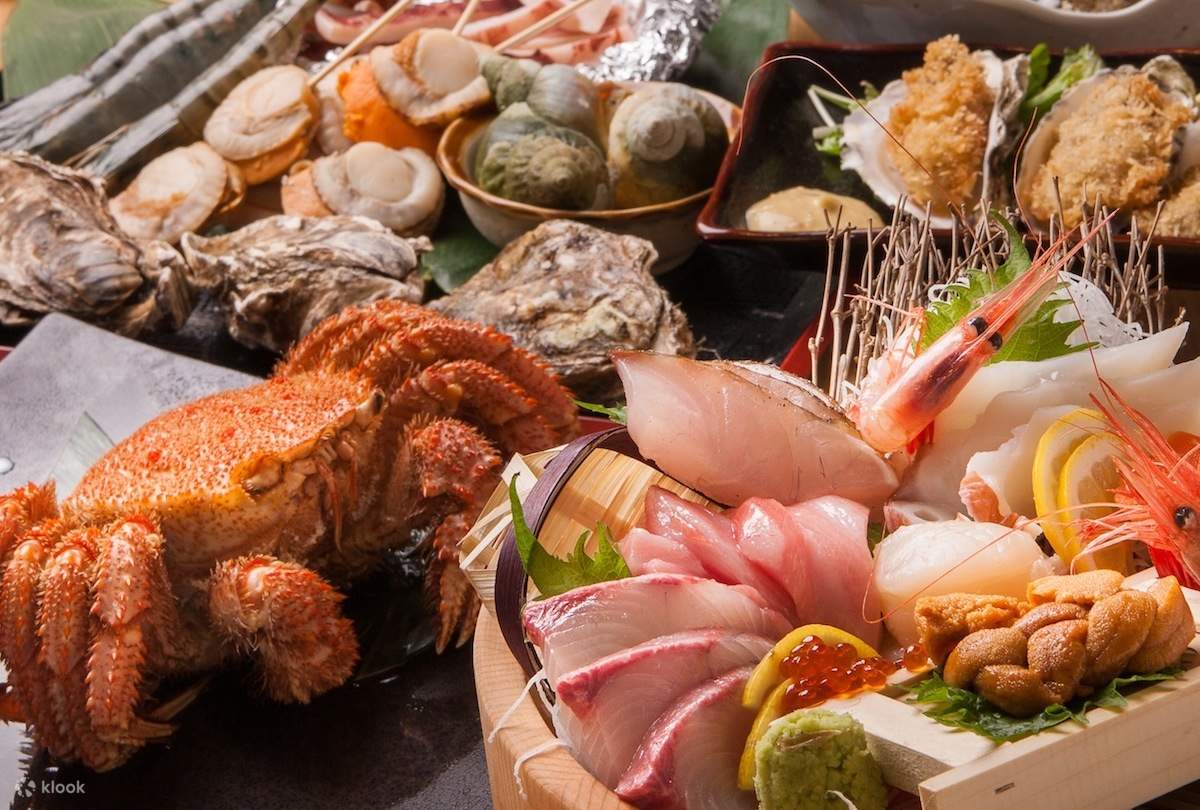Deluxe Hokkaido Seafood Course at Yuuichirou Shouten at Sapporo Station
