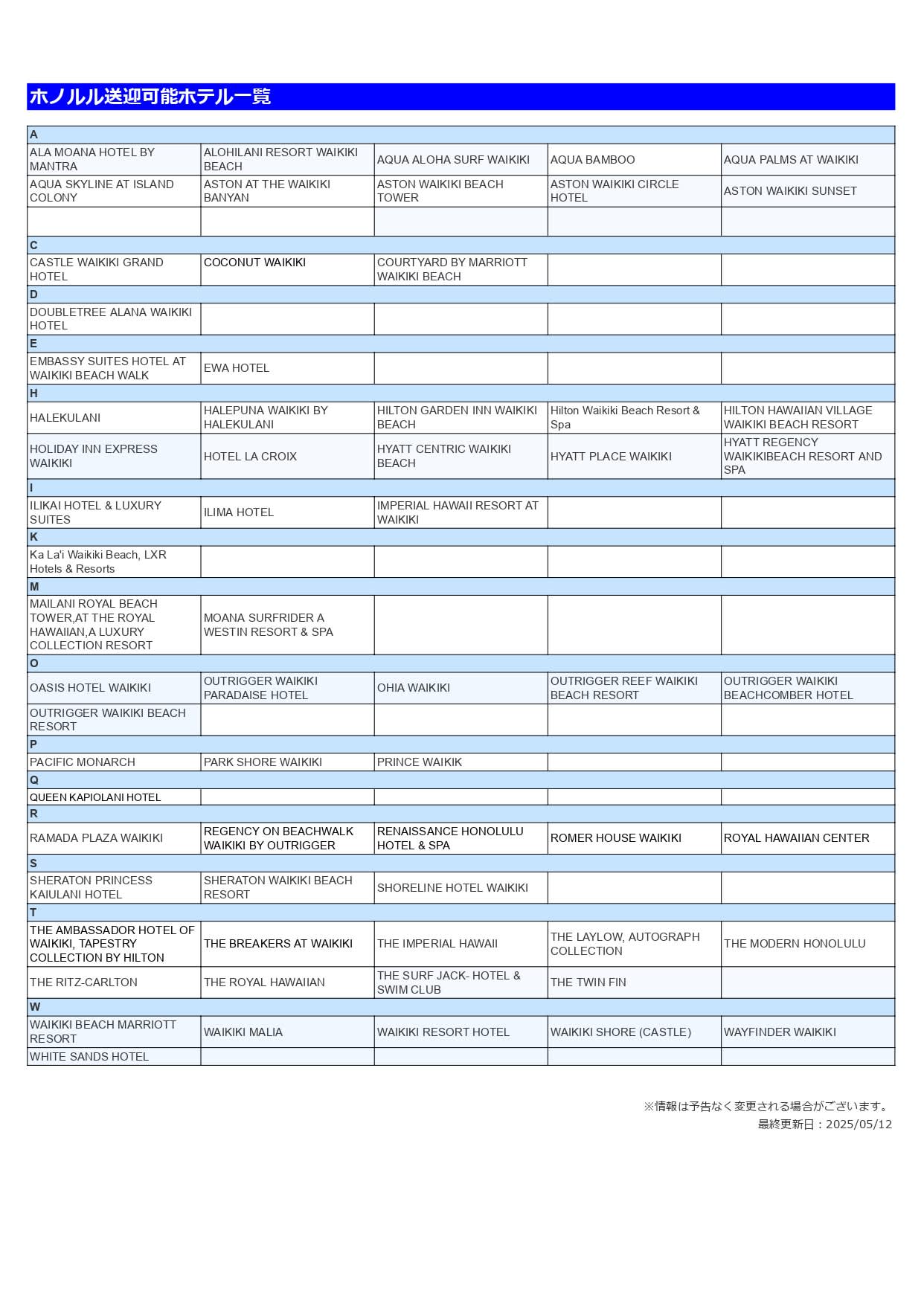 ホノルル国際空港 - ワイキキホテル間のバス