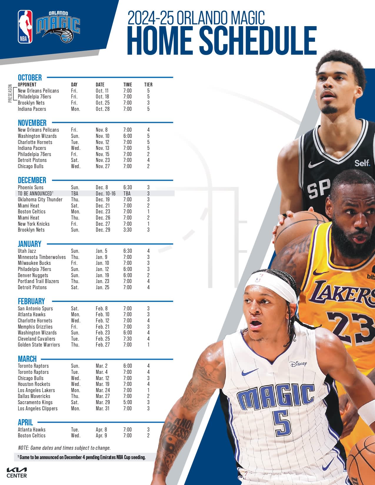 Check the game schedule to catch all the thrilling Orlando Magic basketball action