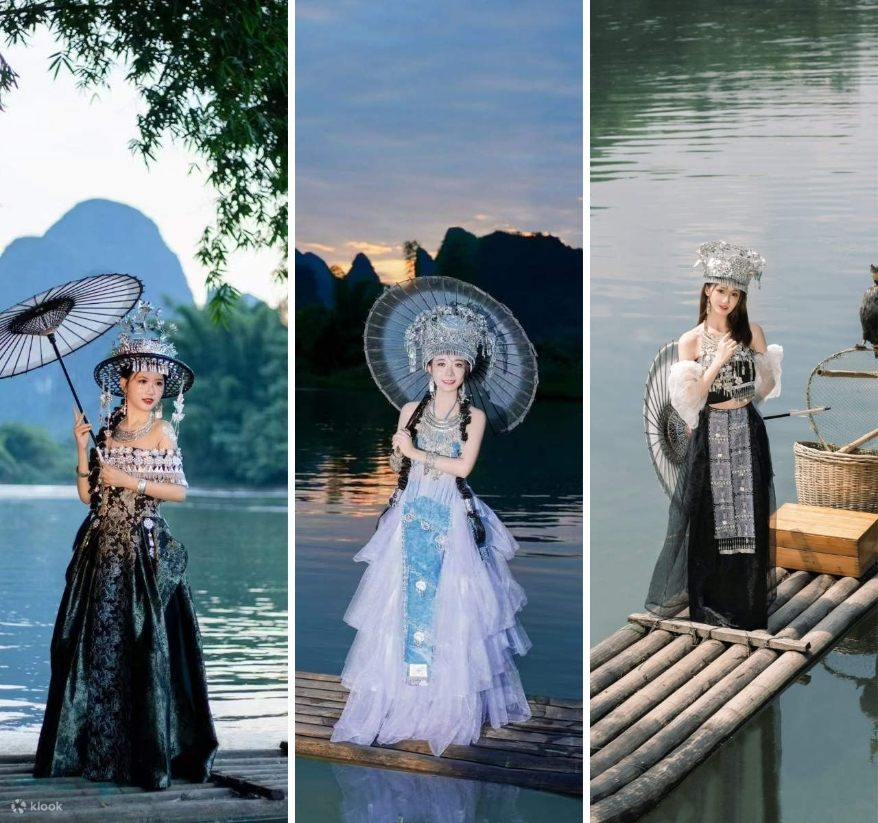 Фотосессия в костюмах Ханьфу в Гуилинь Яншо (аренда Ханьфу + опциональная фотосессия на месте с фотографом + изысканные и разнообразные костюмы + высококачественное обслуживание + костюмы высокого качества)