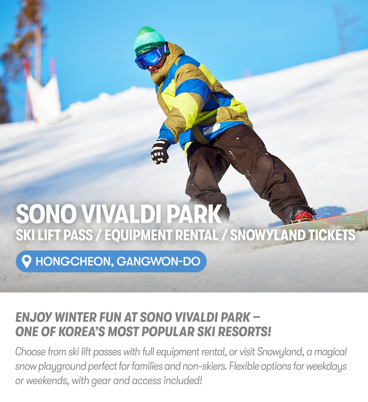 Sono Ski Resort Vivaldi Park Lift Pass and Equipment Rental Klook Hong  Kong