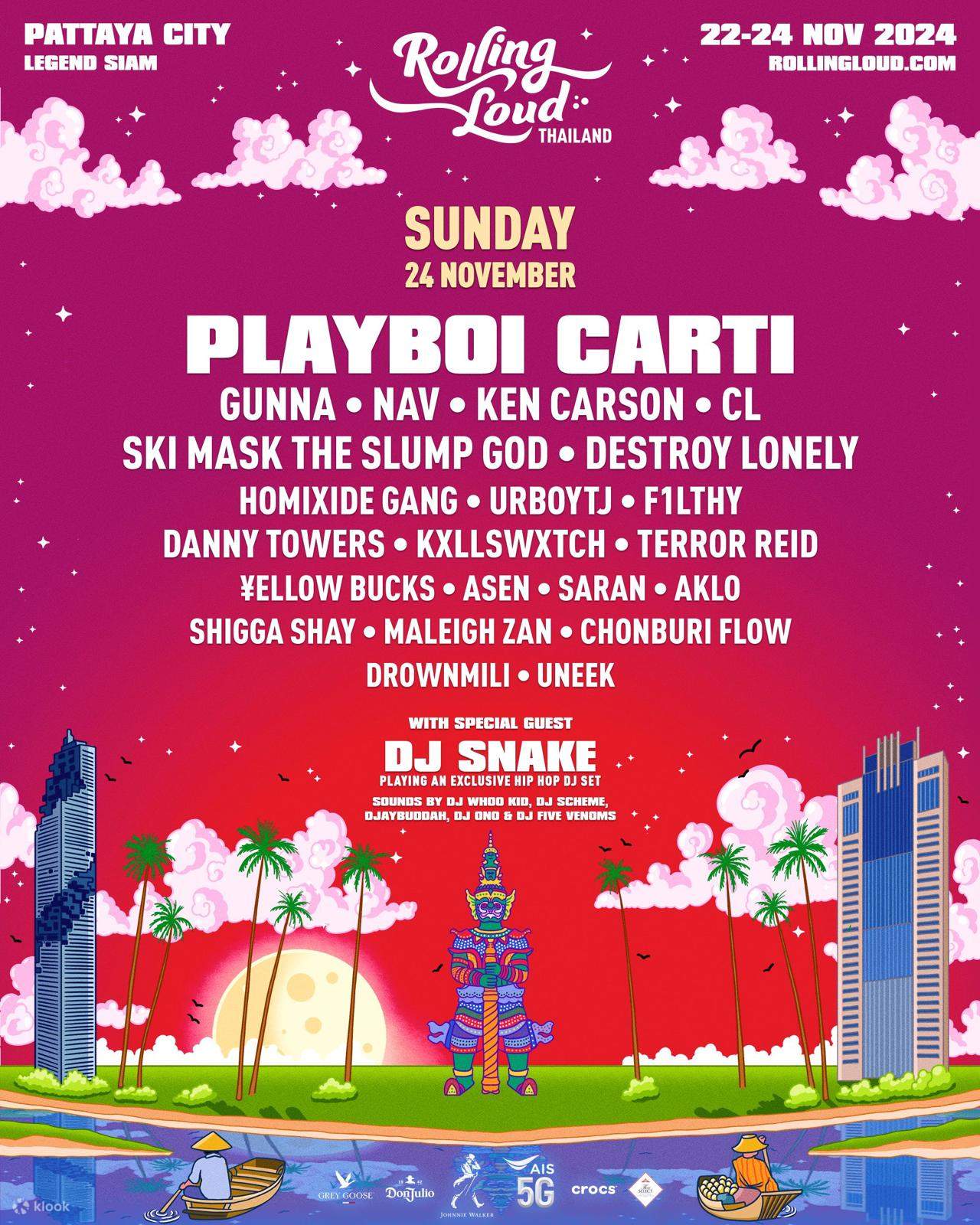 泰国 Rolling Loud 2024 门票 Klook客路