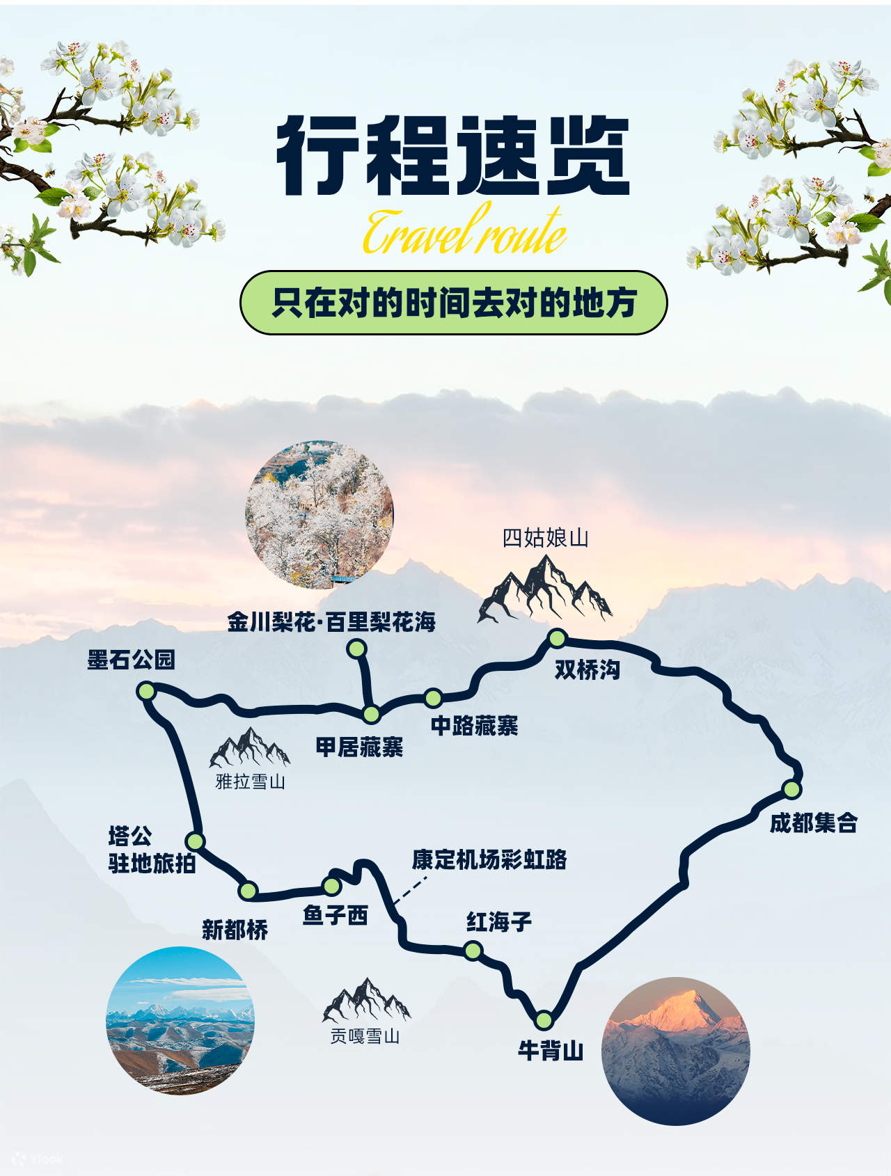 春染川西6日遊(四姑娘山雙橋溝+牛背山+金川梨花+墨石公園+甲居藏寨+中路藏寨+紅海子+魚子西+8人純玩小團+贈藏式旅拍) - Klook 客路