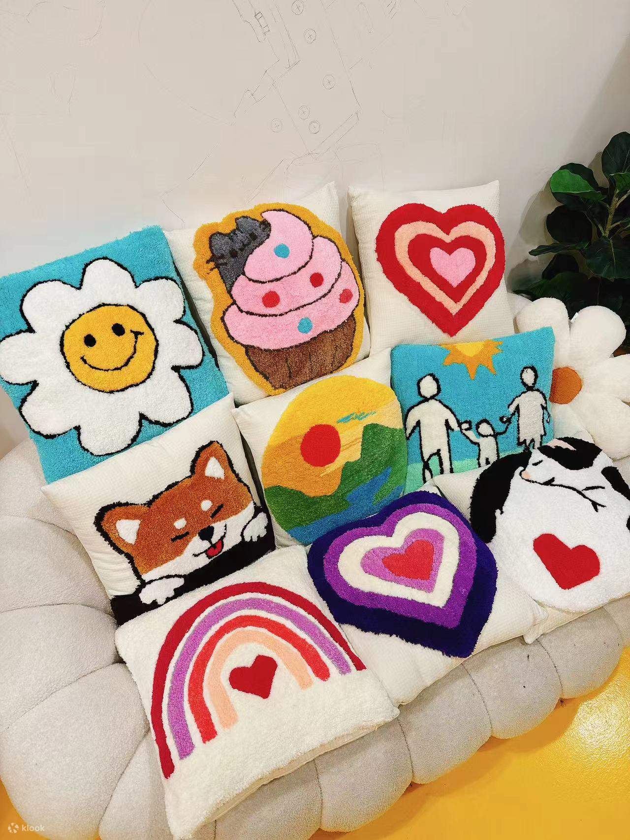 Tufting de 50X50cm en cojín de bolso