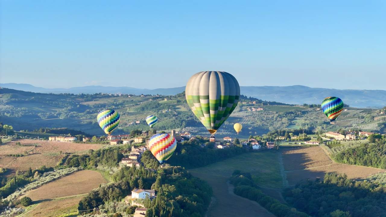 Erleben Sie die Schönheit von Weinbergen und Olivenhainen aus einem Heißluftballon